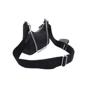 Prada Shoulder 2005 Black Bag Chain Saffiano Leather ReEdition